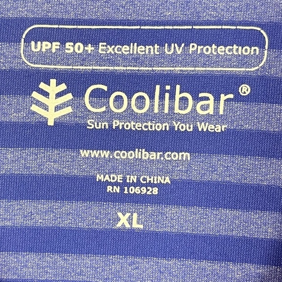COOLIBAR Womens UPF 50+ Long Sleeve Polo XL Blue Striped - Picture 4 of 16